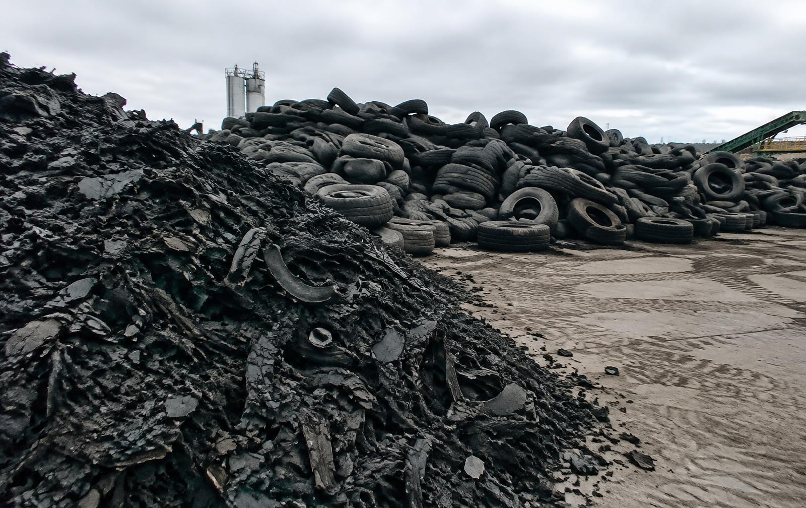Waste tire stockpile